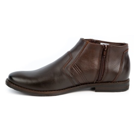 Olivier Men's leather winter boots Jodhpur boots 903KZ brown 1