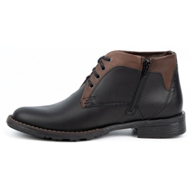 Polbut Men's winter leather boots J43S black 1