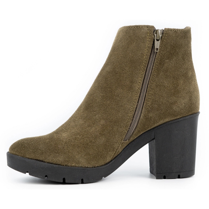 Olivier Riva women's suede insulated boots in green 1