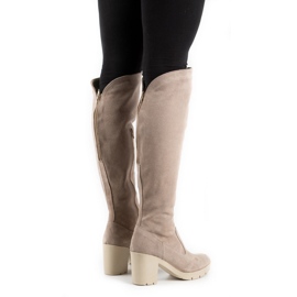 Olivier Margaret beige suede insulated boots on the post 1