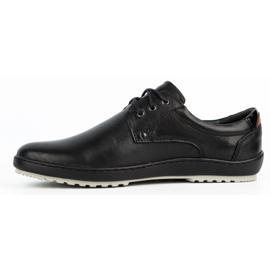 Kampol Men's casual leather shoes 24KAM black 1