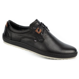 Kampol Men's casual leather shoes 24KAM black 2