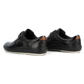 Kampol Men's casual leather shoes 24KAM black 6