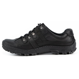 Olivier Men's leather trekking shoes 213GT black 1 Olivier Men's leather trekking shoes 213GT black 1
