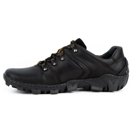 Olivier Men's leather trekking shoes 214GT black 1 Olivier Men's leather trekking shoes 214GT black 1