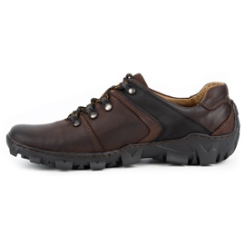 Olivier Men's leather trekking shoes 214GT brown 1