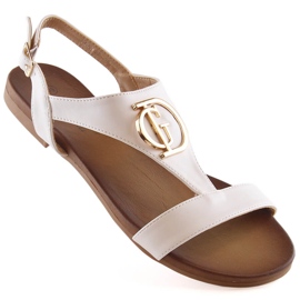 Potocki Women's comfortable flat white sandals S.Barski Kv 5541-32 1
