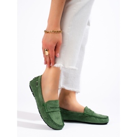 Women's green Shelovet suede loafers 2