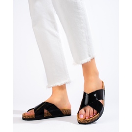 W. Potocki Women's black cork sandals Shelovet 1