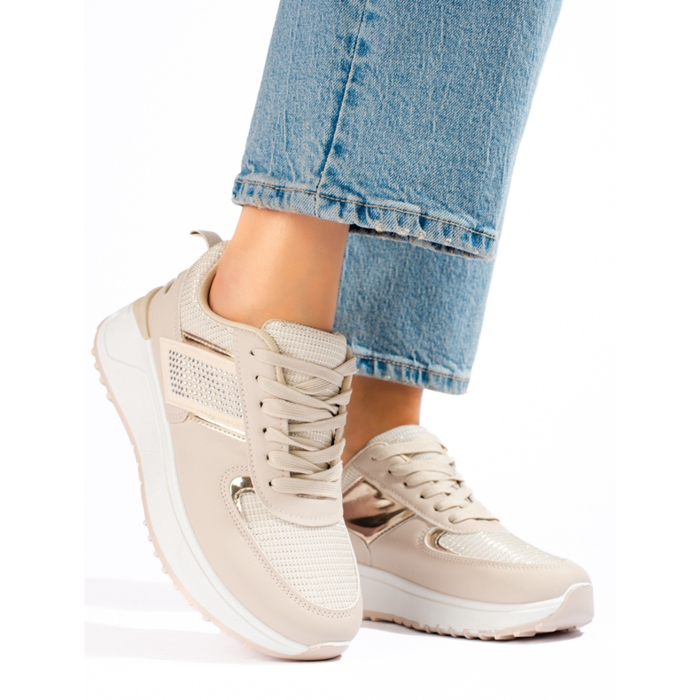 Shelovet women's beige sneakers 1 Shelovet women's beige sneakers 1