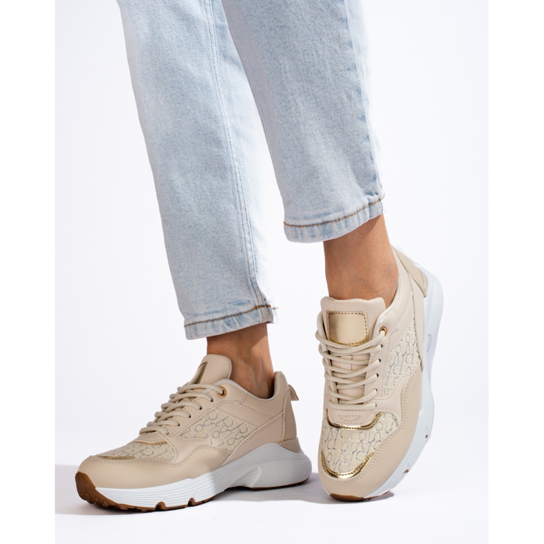 Women's sneakers on a thick sole beige Shelovet 2 Women's sneakers on a thick sole beige Shelovet 2
