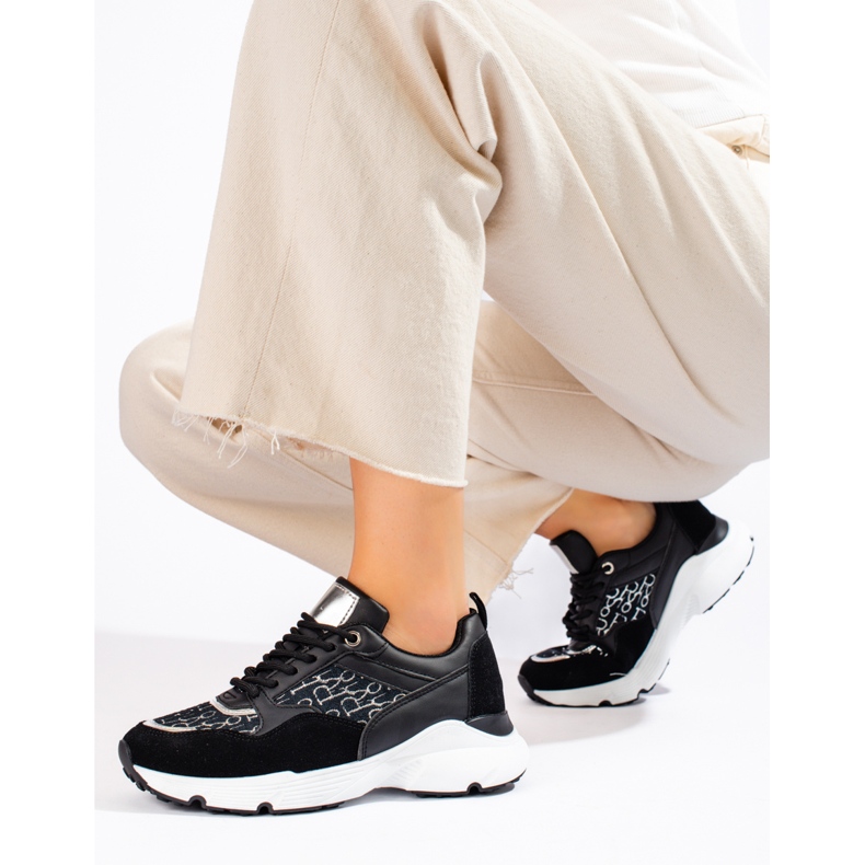 Black Shelovet women's thick-soled sneakers 1 Black Shelovet women's thick-soled sneakers 1