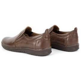 Olivier Men's leather moccasin shoes 727MP brown 4