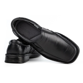 WASAK Men's leather slip-on moccasins 0114W, black 3