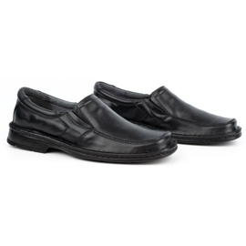 WASAK Men's leather slip-on moccasins 0114W, black 2