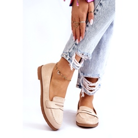 PS1 Comfortable Suede Women's Loafers Beige Lucca 1