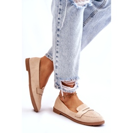 PS1 Comfortable Suede Women's Loafers Beige Lucca 4