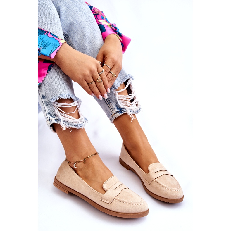 PS1 Comfortable Suede Women's Loafers Beige Lucca 7 PS1 Comfortable Suede Women's Loafers Beige Lucca 7