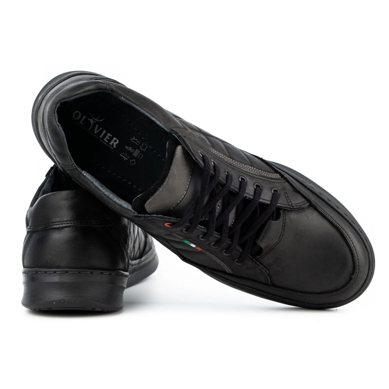 Olivier Men's casual leather shoes 297GT black 3
