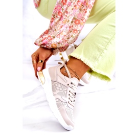 S.Barski Leather Women's Sports Sneakers on a Beige Wedge 2