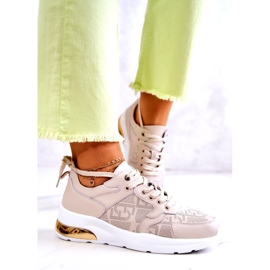 S.Barski Leather Women's Sports Sneakers on a Beige Wedge 1