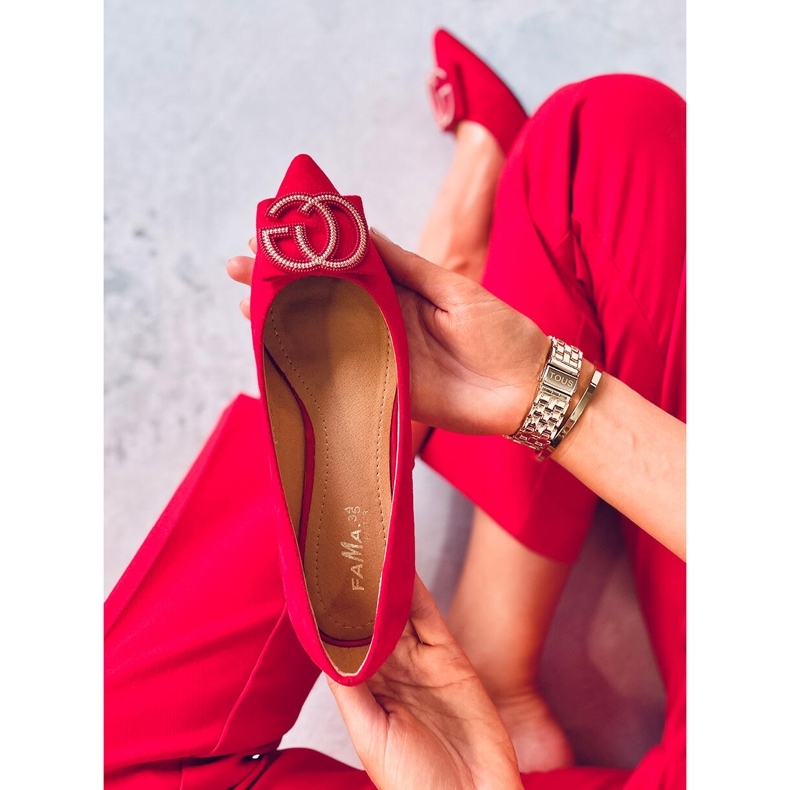 BM Ballerinas almond red nose FM3107A Red 1