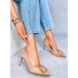 Pumps on a stiletto heel Fiona Khaki beige 1