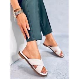 BM Alyson Beige women's cross-shaped slippers 2