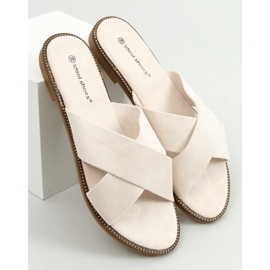 BM Alyson Beige women's cross-shaped slippers 1