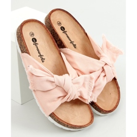 BM Hawn Pink Cotton Cork Slippers 1