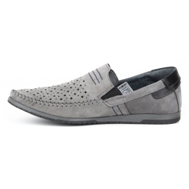 KOMODO Gray men's moccasin 876 summer shoes grey 1