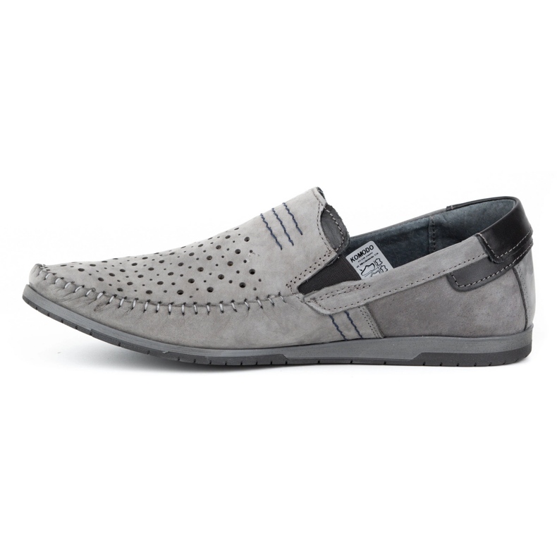 KOMODO Gray men's moccasin 876 summer shoes grey 1