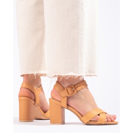 Encor Camel Sandals On A Bar brown yellow 1