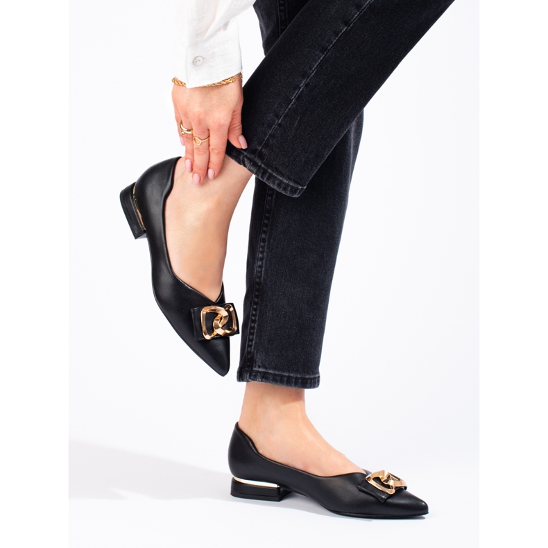 Women's Vinceza black flat heel pumps brown 1 Women's Vinceza black flat heel pumps brown 1