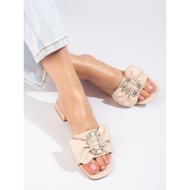 Women's beige sandals with a bow from Shelovet 1