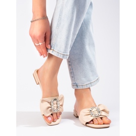 Women's beige sandals with a bow from Shelovet 2
