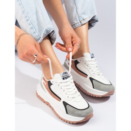 Women's sneakers on a thick sole Shelovet white 1 Women's sneakers on a thick sole Shelovet white 1