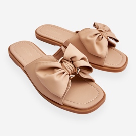 Women's Sandals With A Bow Beige Becky 1