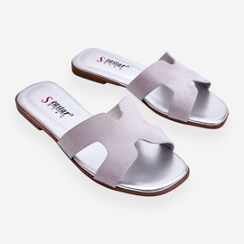 Women's Classic Suede Slippers Gray Evana grey 1