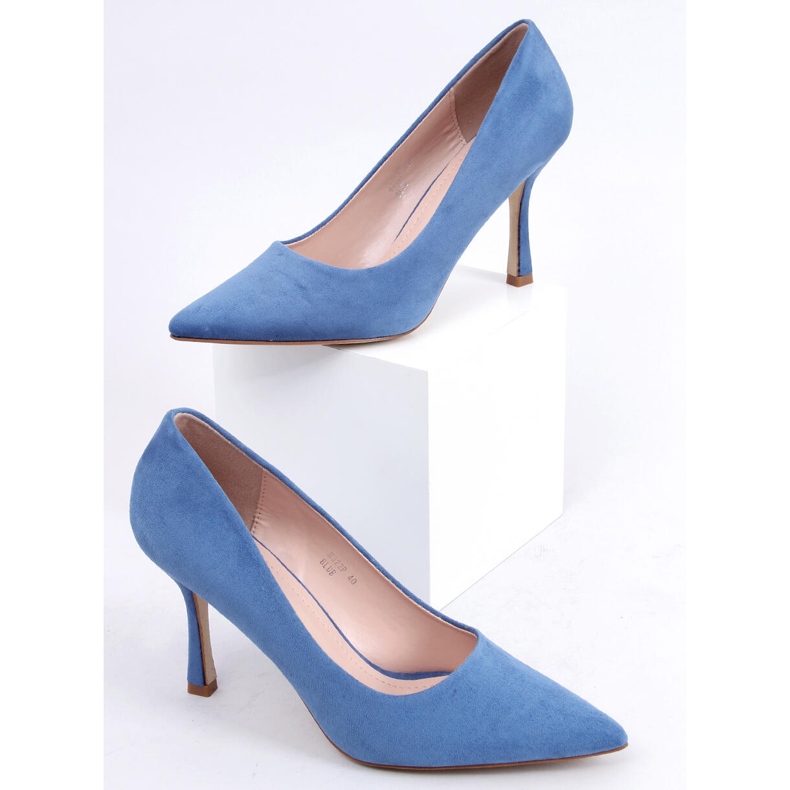 Women's suede Giorgia Blue stilettos 1