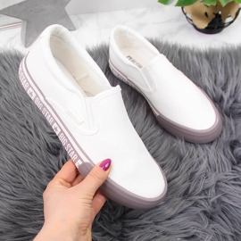 Textile sneakers slip on white Big Star HH274007 2