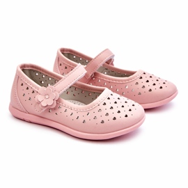 PA1 Children's Openwork Ballerinas Pink Lenna 1