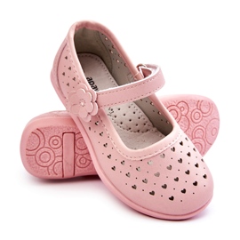 PA1 Children's Openwork Ballerinas Pink Lenna 3