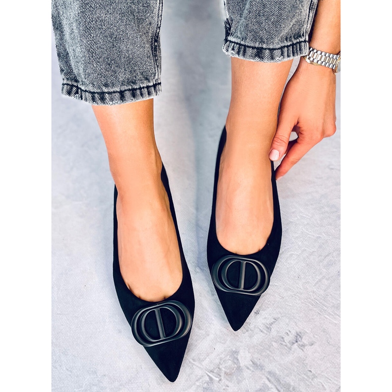 Arte Black ballerinas with almond toes 1