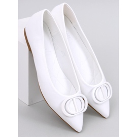 Falana White almond toe ballet flats 1