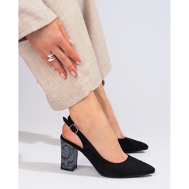 Goodin Suede Pumps With An Open Heel black 2