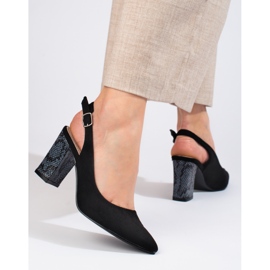 Goodin Suede Pumps With An Open Heel black 1