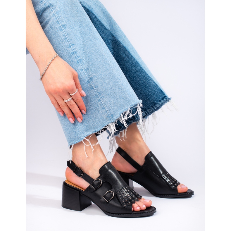 Leather sandals with jets LA.FI black 2