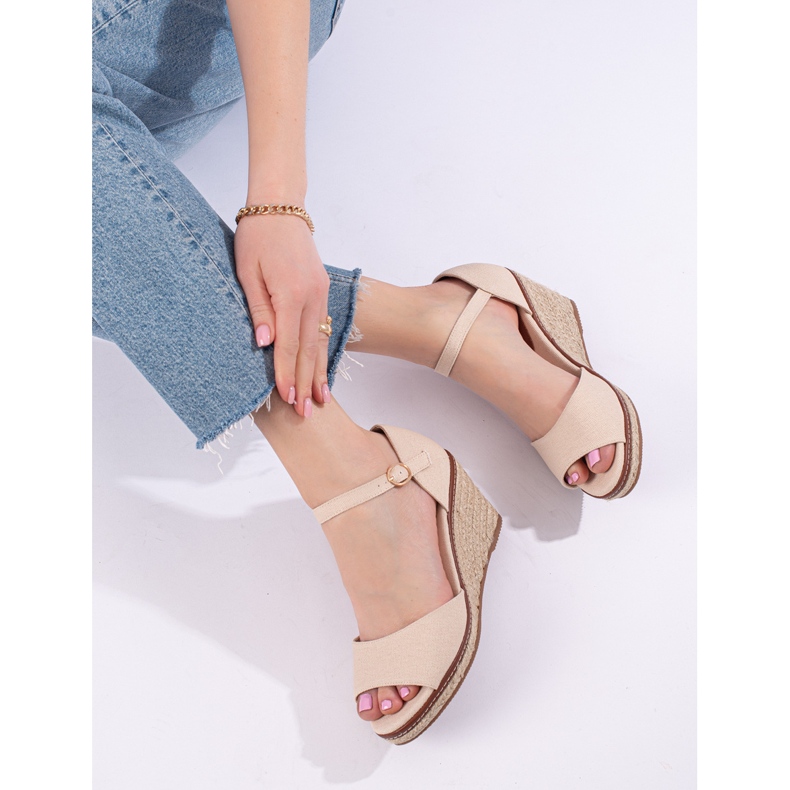 Black comfortable wedge sandals with espadrilles from Shelovet 2