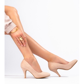 Classic beige suede heel pumps from Shelovet 1 Classic beige suede heel pumps from Shelovet 1